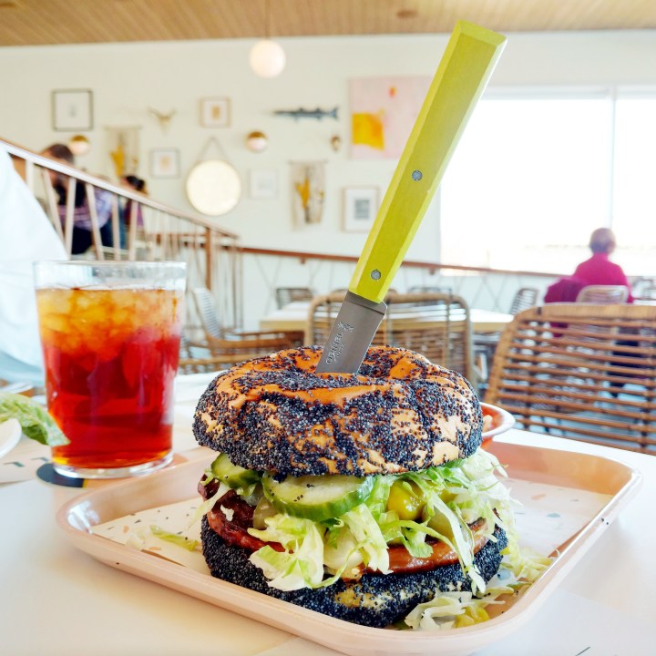 Chicago-ish Fried Bologna Sandwich, Avocado Coleslaw, Beef Fat French Fries