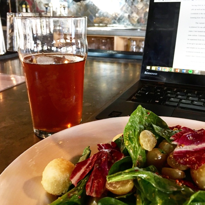 Pickled Grape Salad + Sow Your Oats Pale Ale from Suffolk Punch in Charlotte, NC